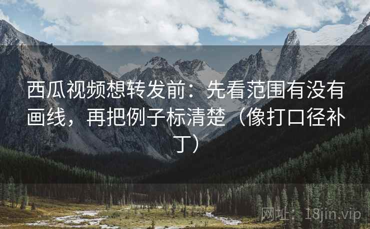 西瓜视频想转发前：先看范围有没有画线，再把例子标清楚（像打口径补丁）
